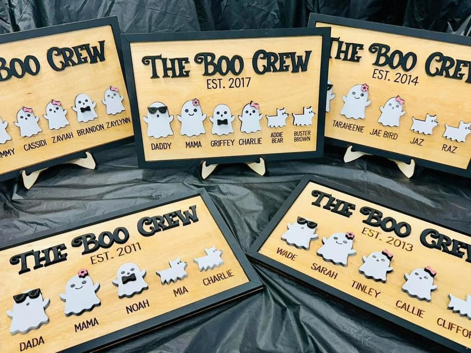 The Boo Crew Family plaque