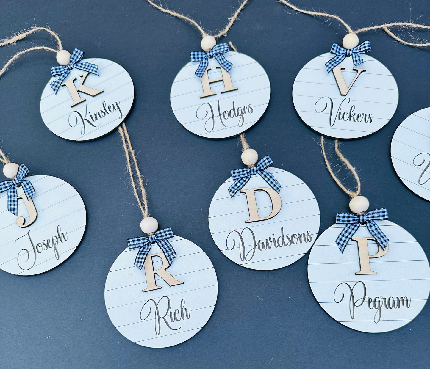 Shiplap initial ornament