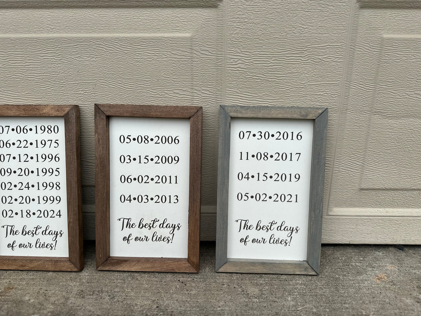 best days of our lives plaques