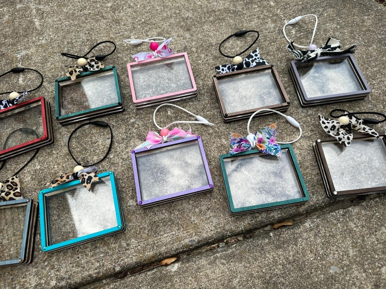 Double sided photo car charm