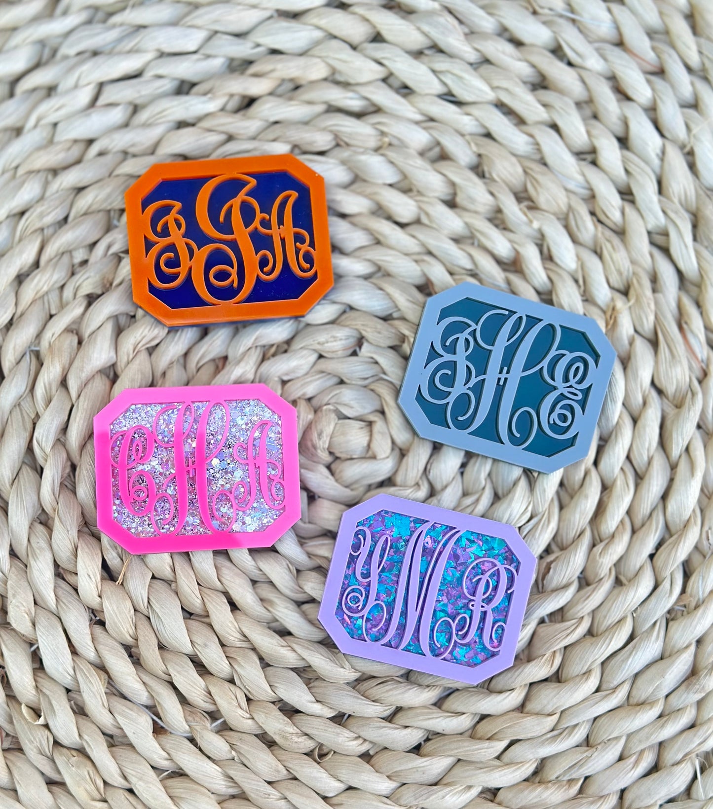 Monogram car vent clips