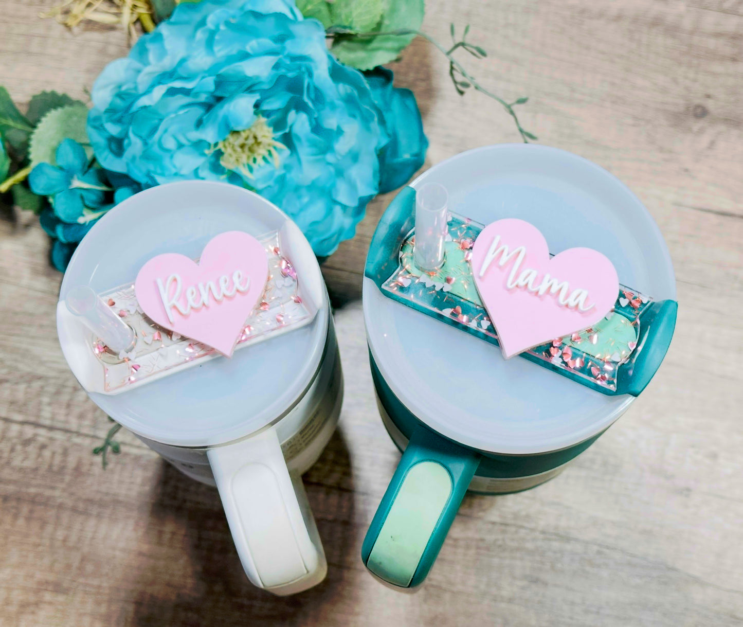 Heart Name cup topper