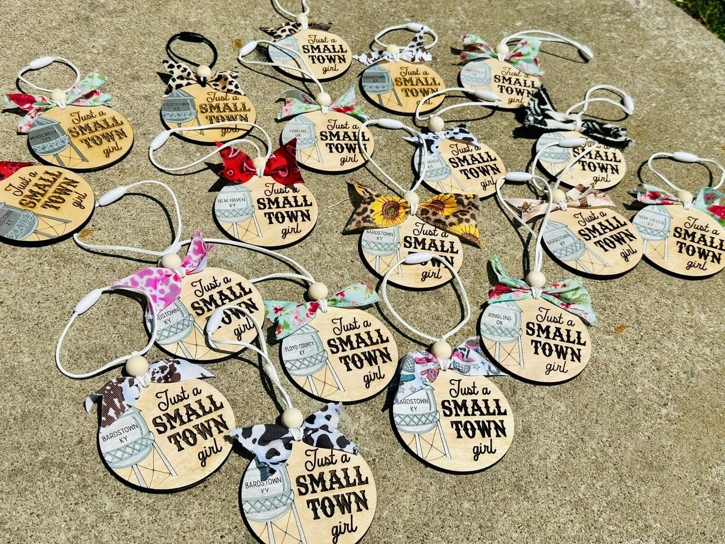 Small town girl car charm