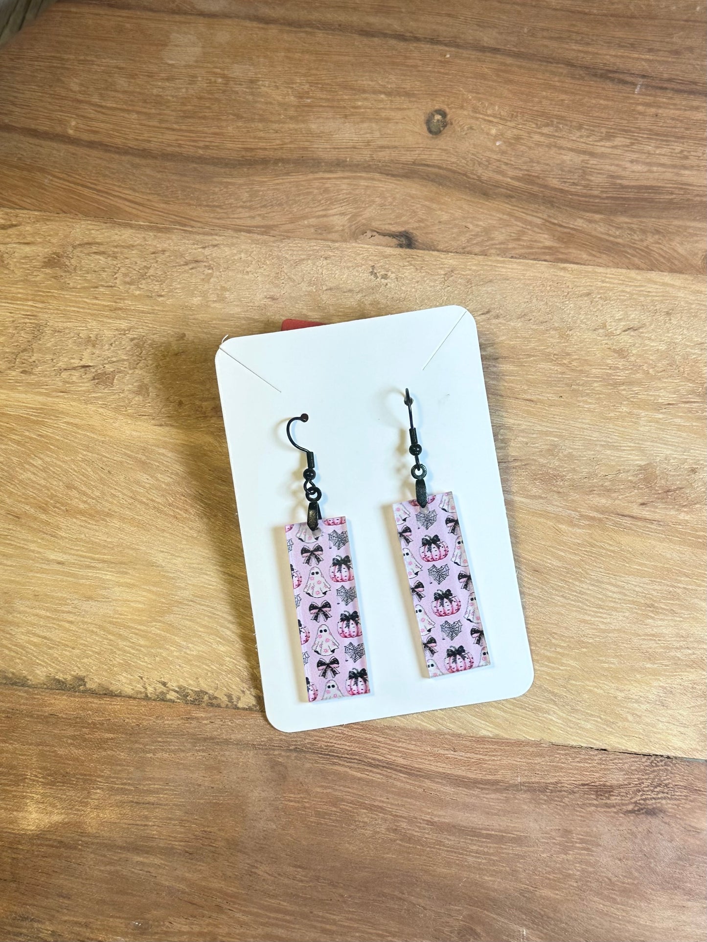 Halloween coquette bow dangle earrings