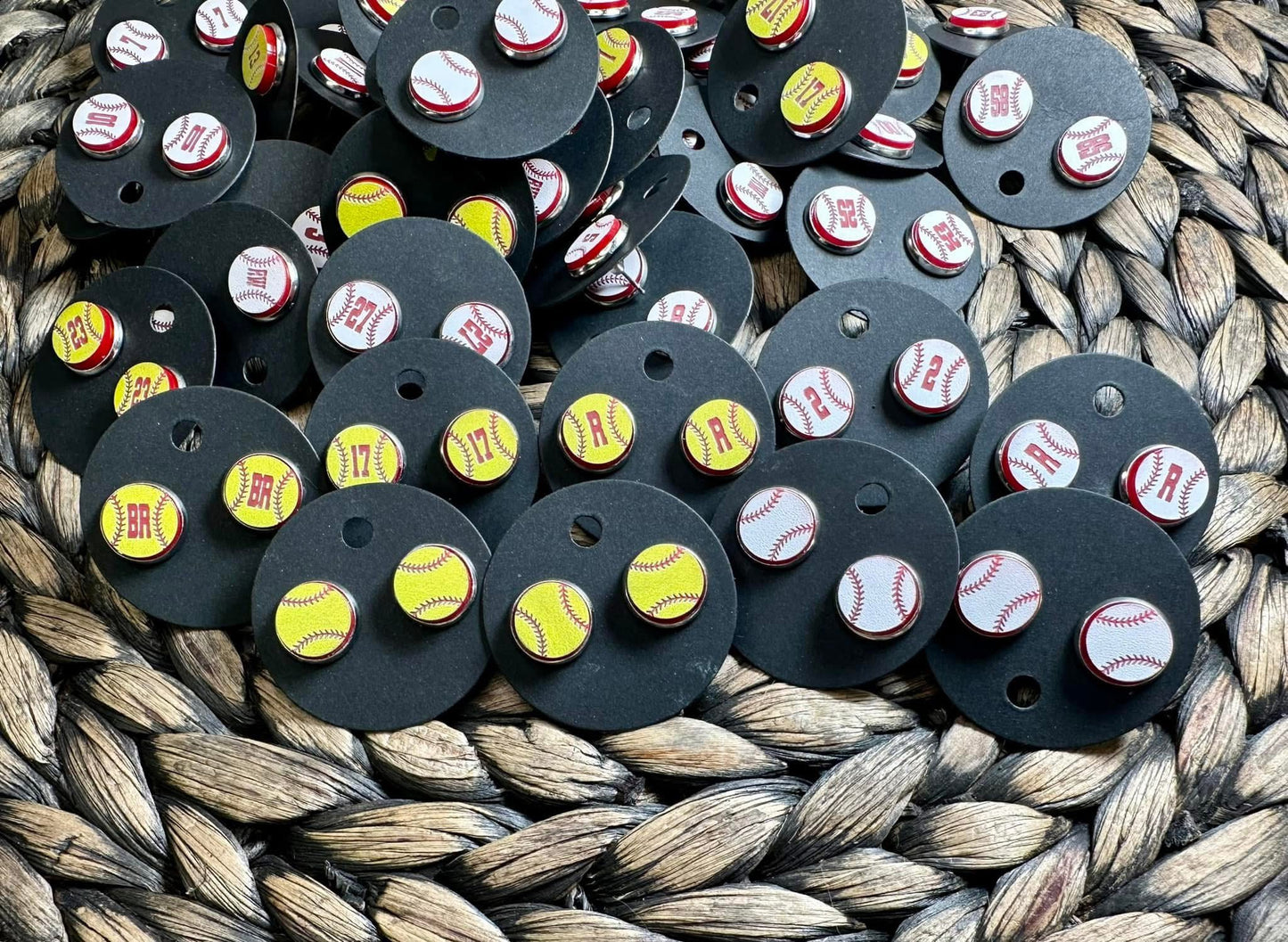 Baseball or softball stud earrings
