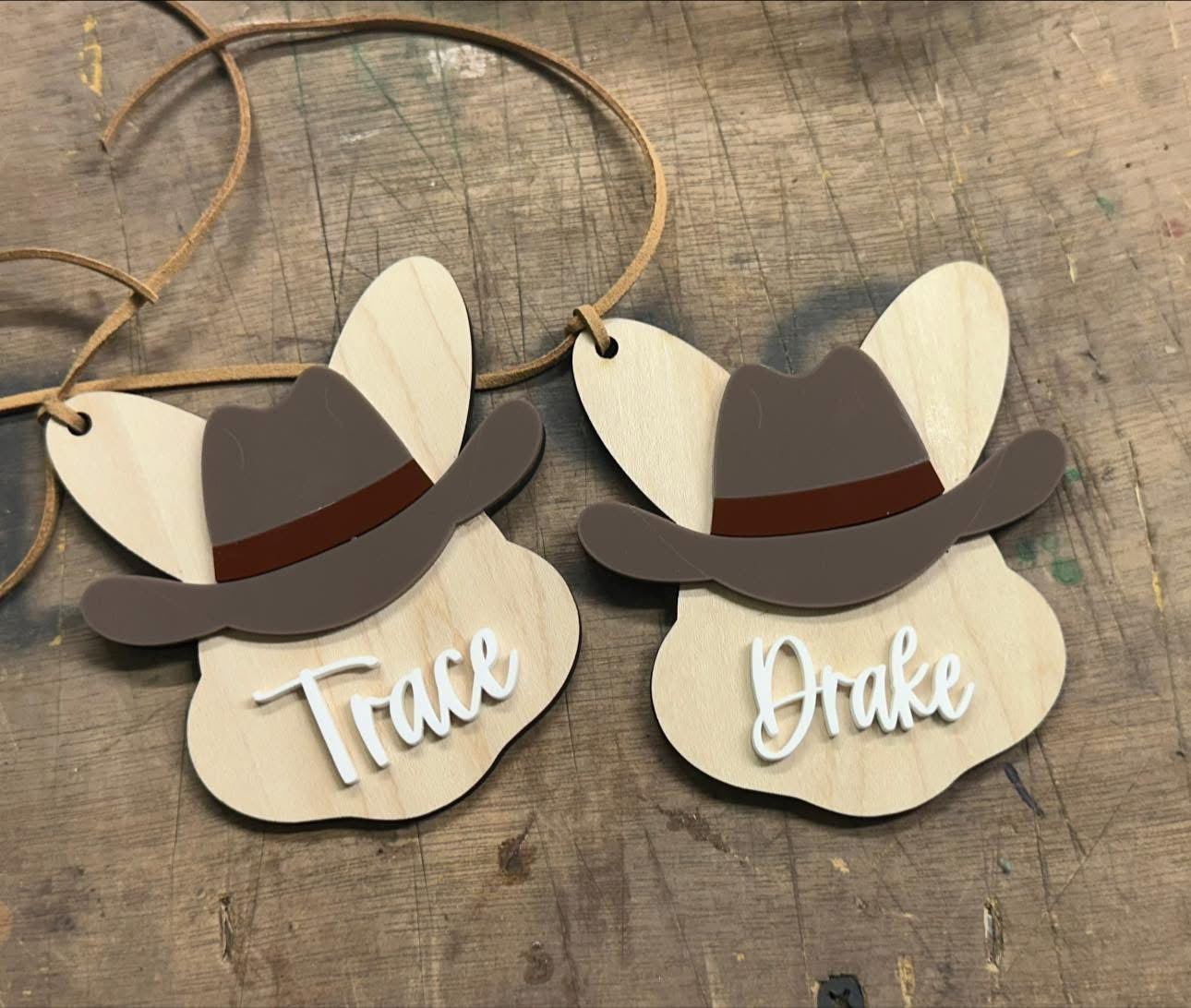 Cowboy hat Easter bunny tags