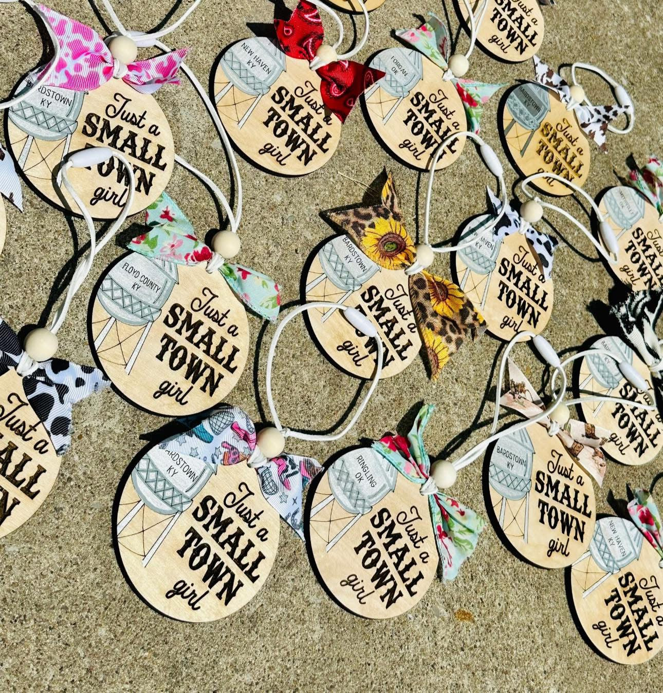 Small town girl car charm