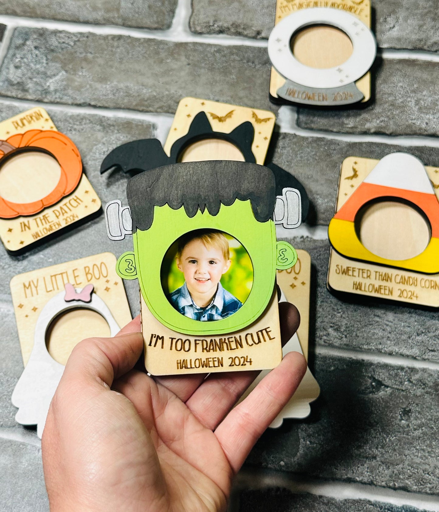 Halloween photo fridge magnets