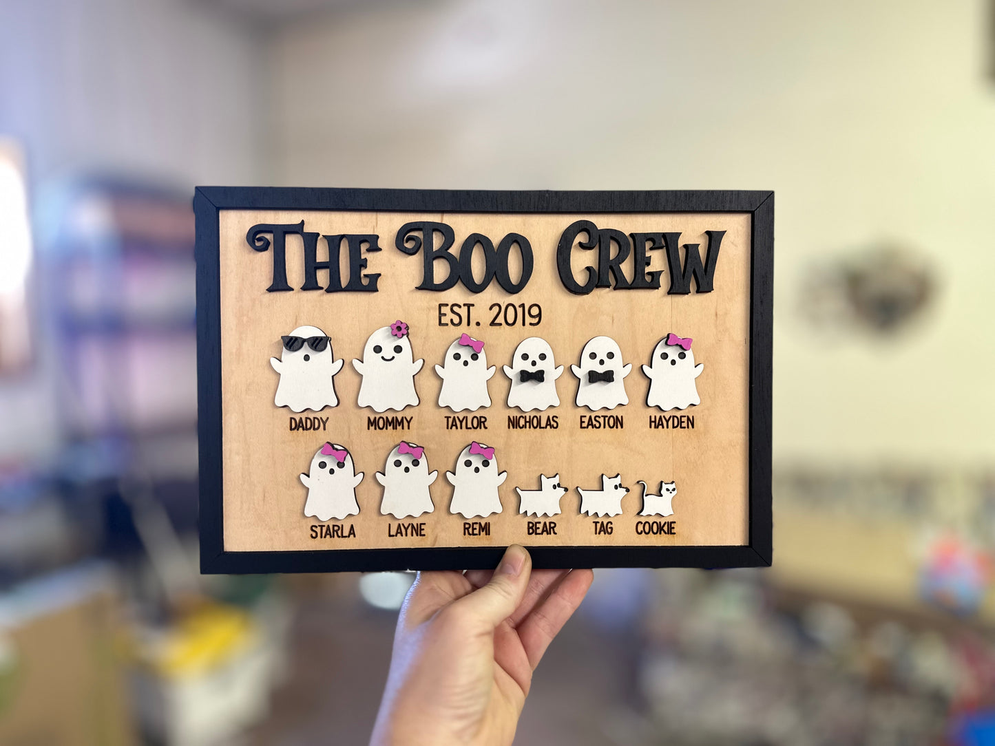 The Boo Crew Family plaque