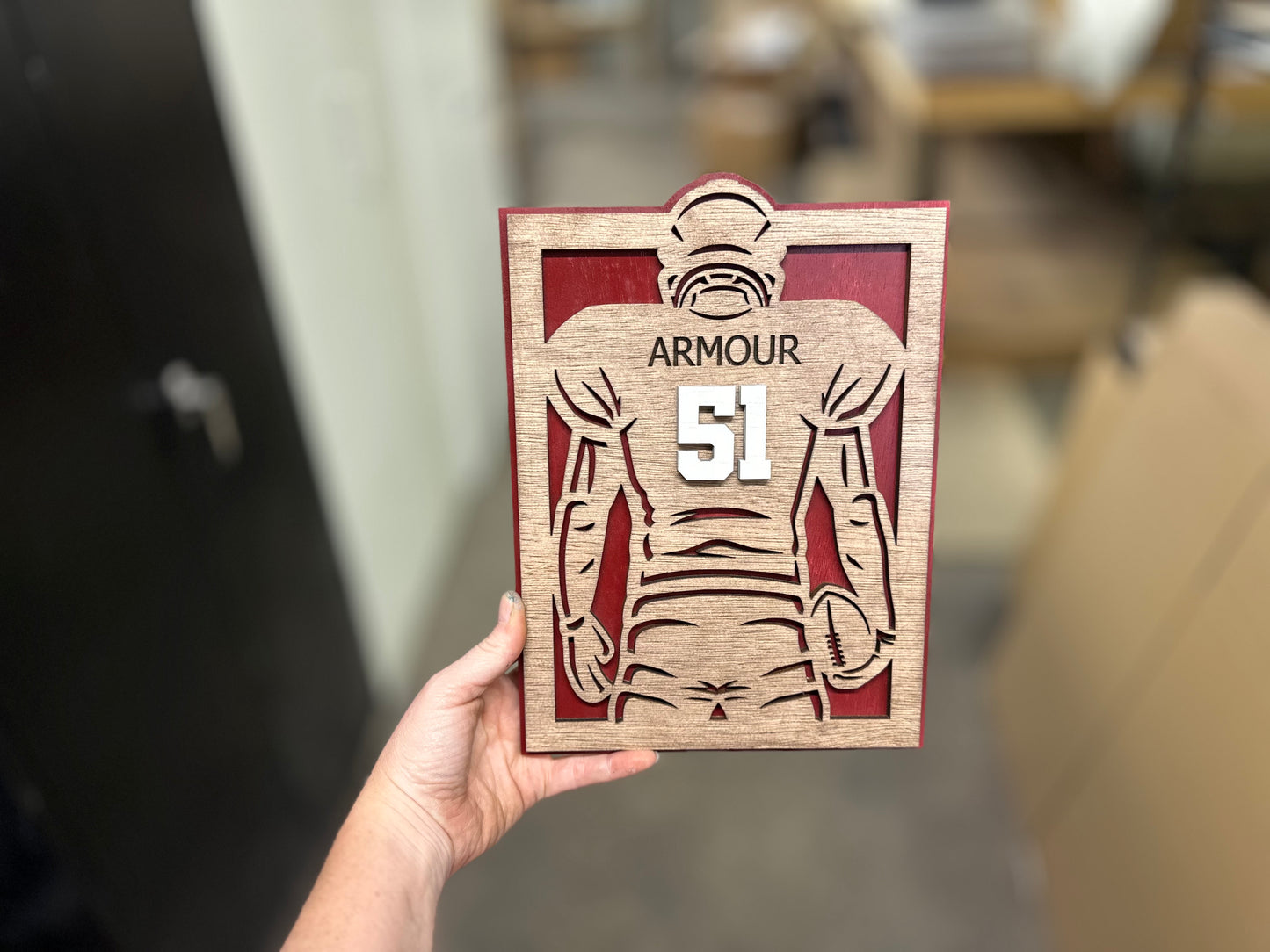 Football player personlized plaques