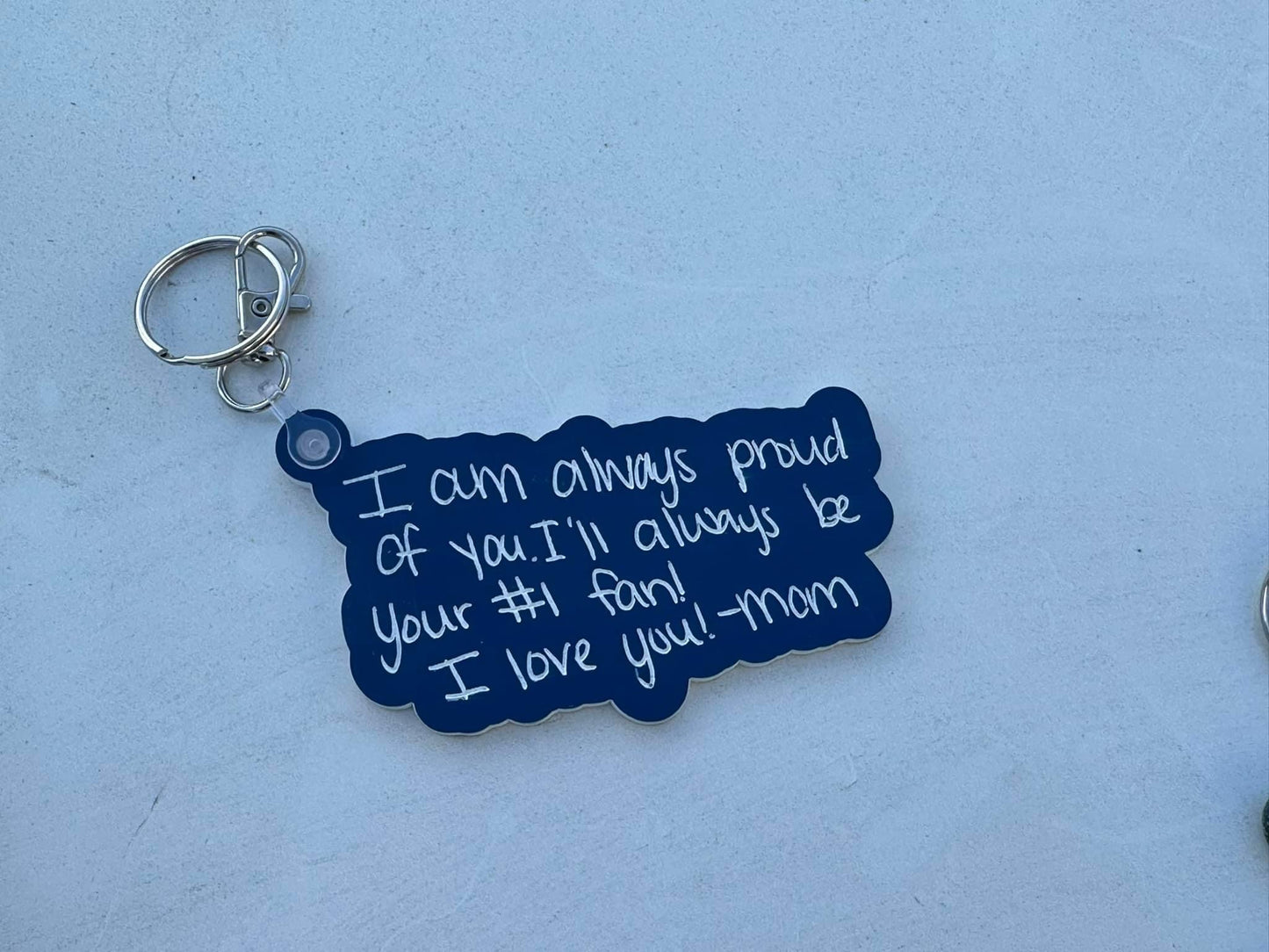 Handwritten acrylic keychains