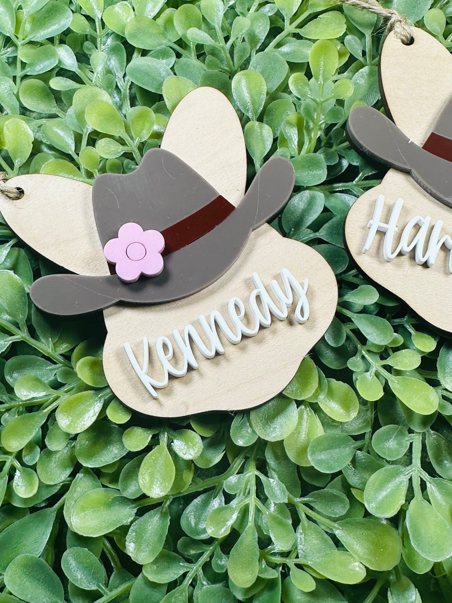 Cowboy hat Easter bunny tags