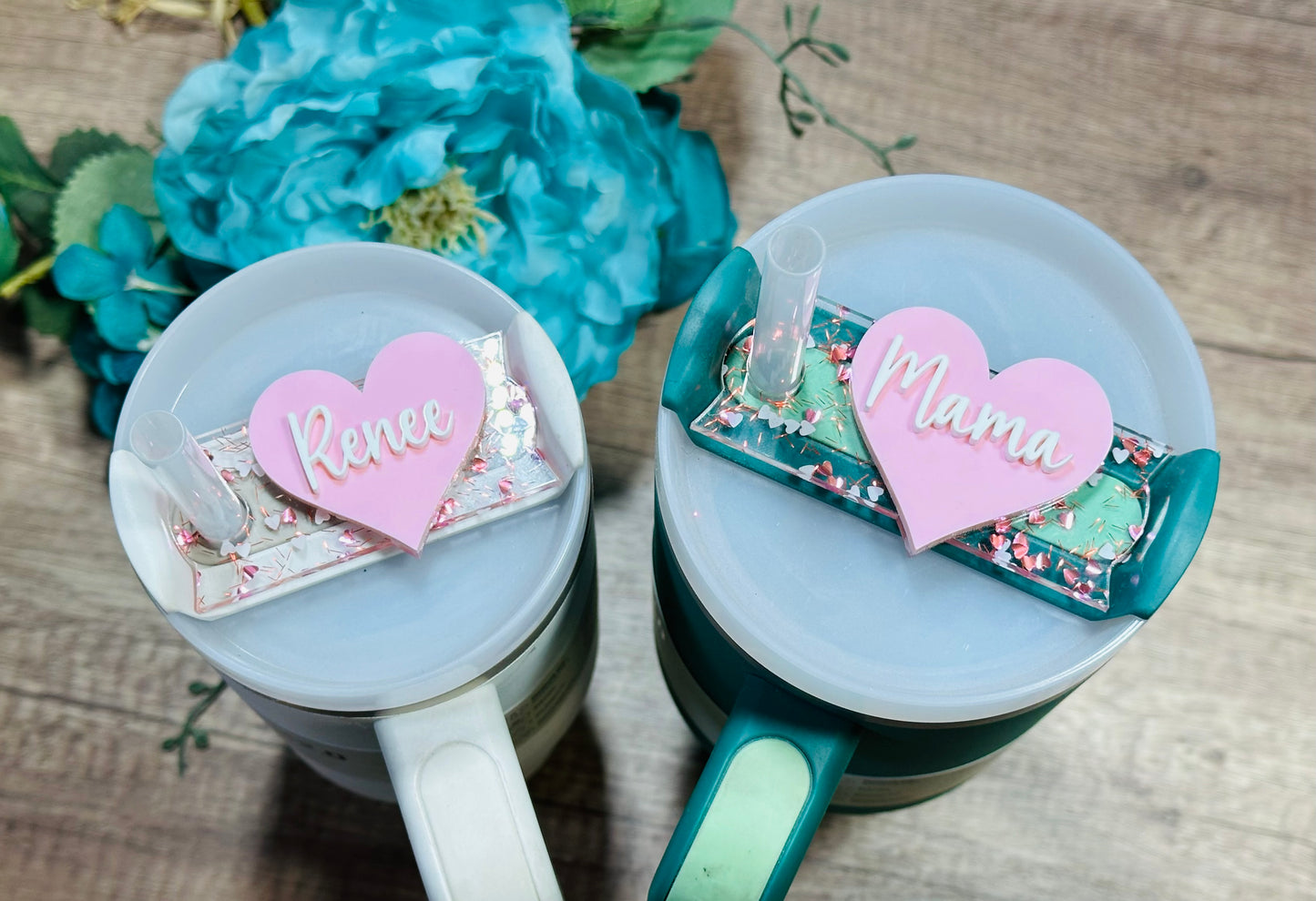Heart Name cup topper