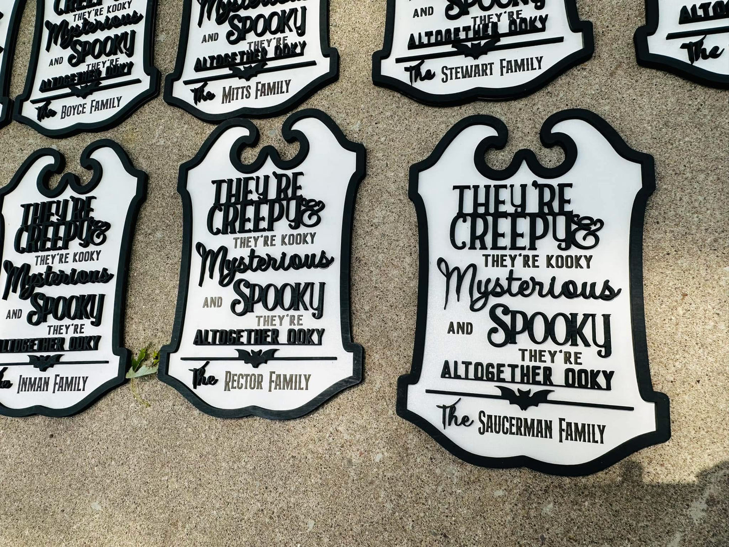 Addams family plaque