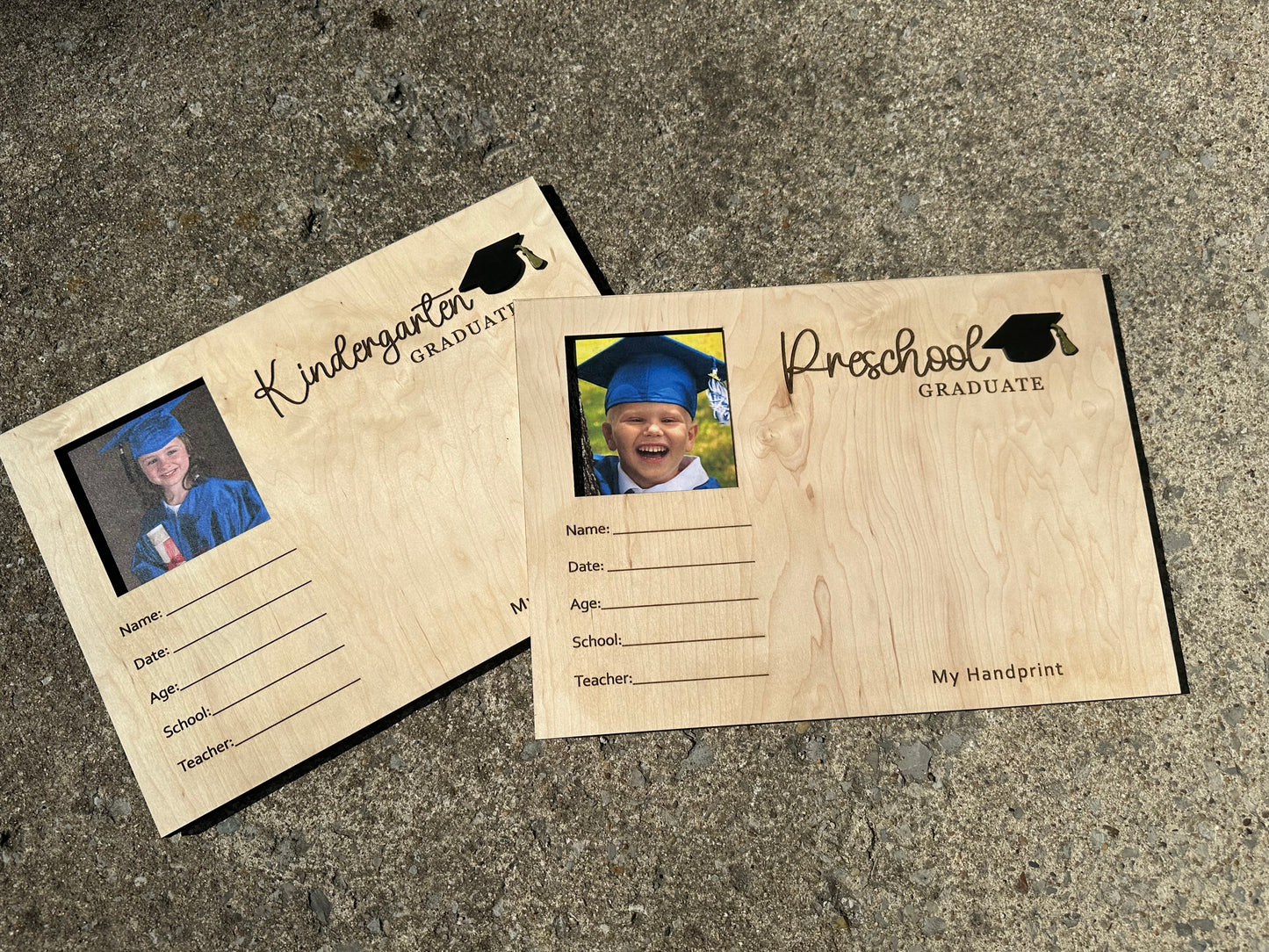 Kindergarten/preschool handprint photo frame