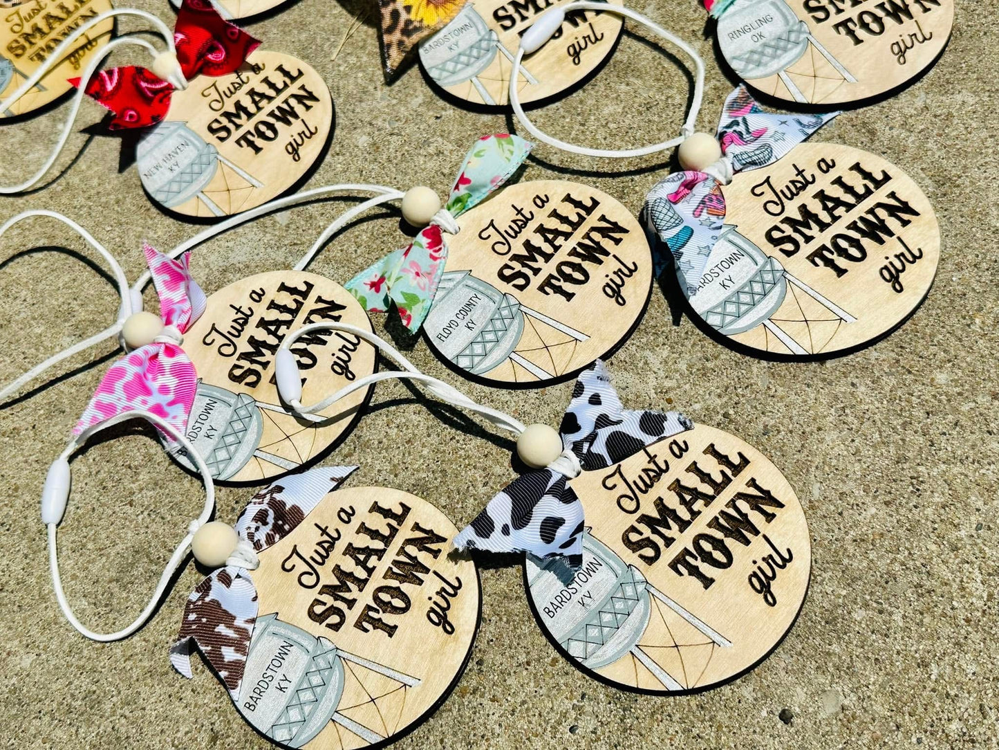 Small town girl car charm