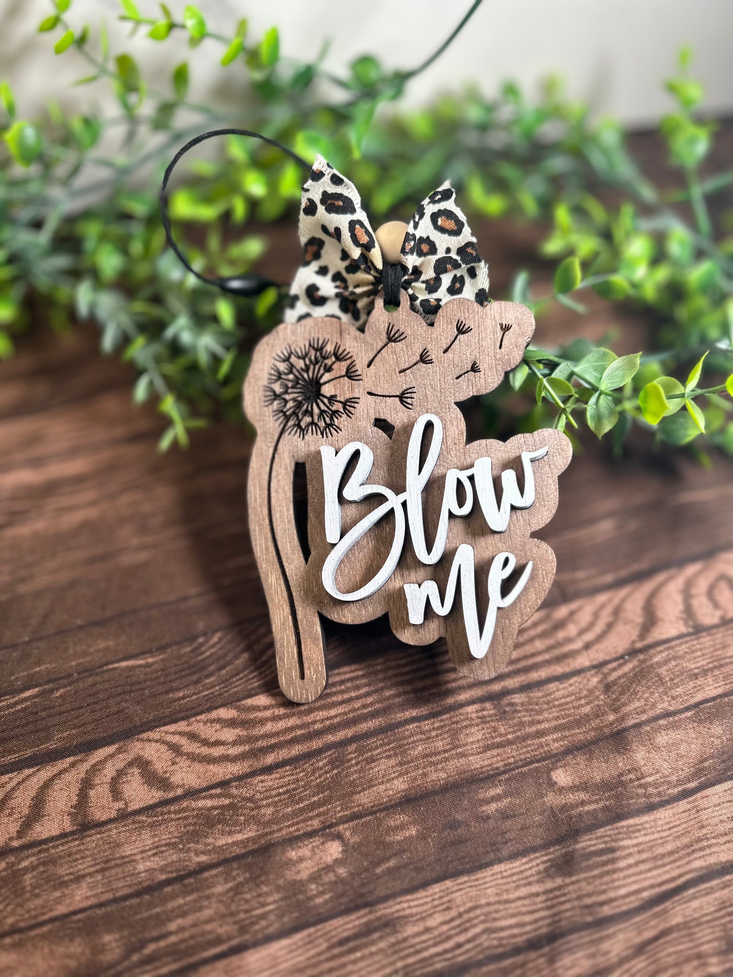 Blow me dandelion car charm