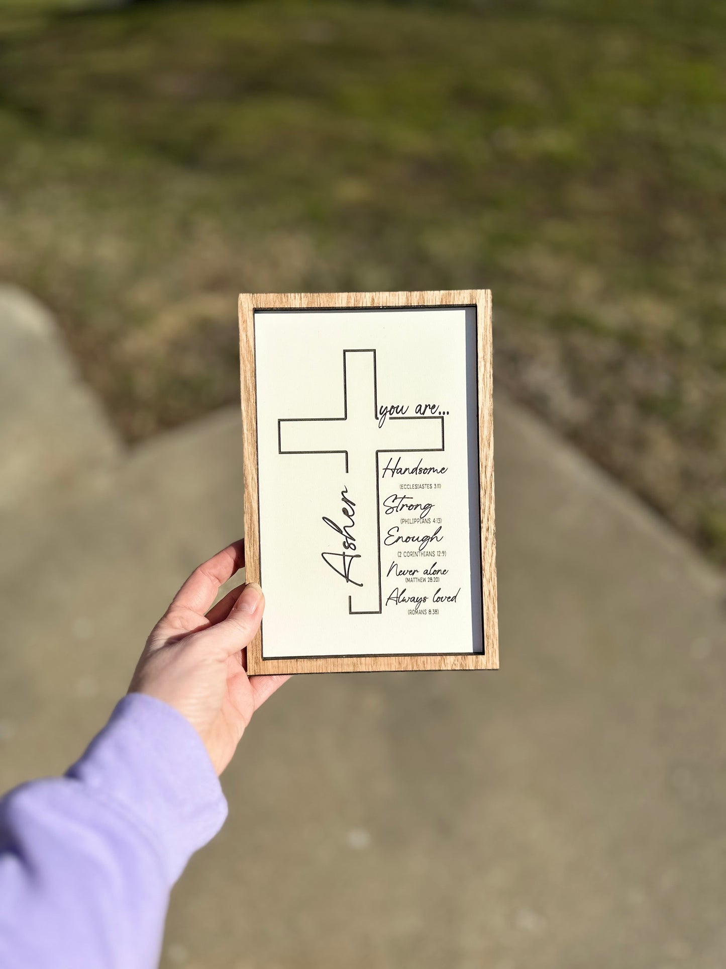 Affirmation scripture cross plaque