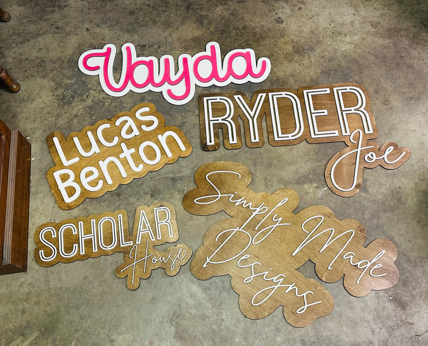 Offset name plaques