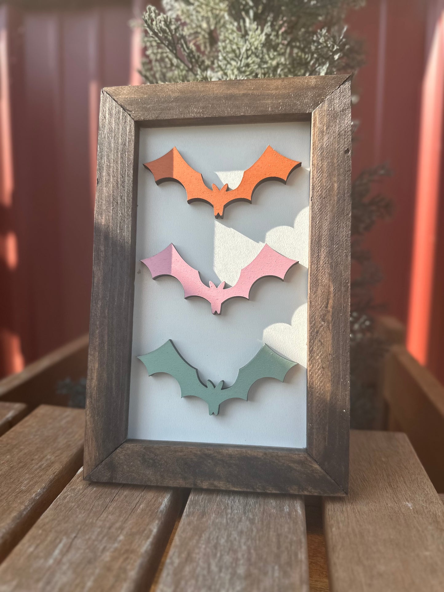 Batty pastel mini framed shelf sitter