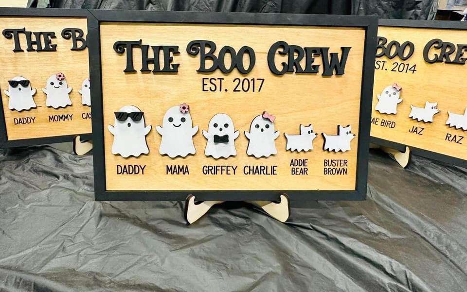 The Boo Crew Family plaque