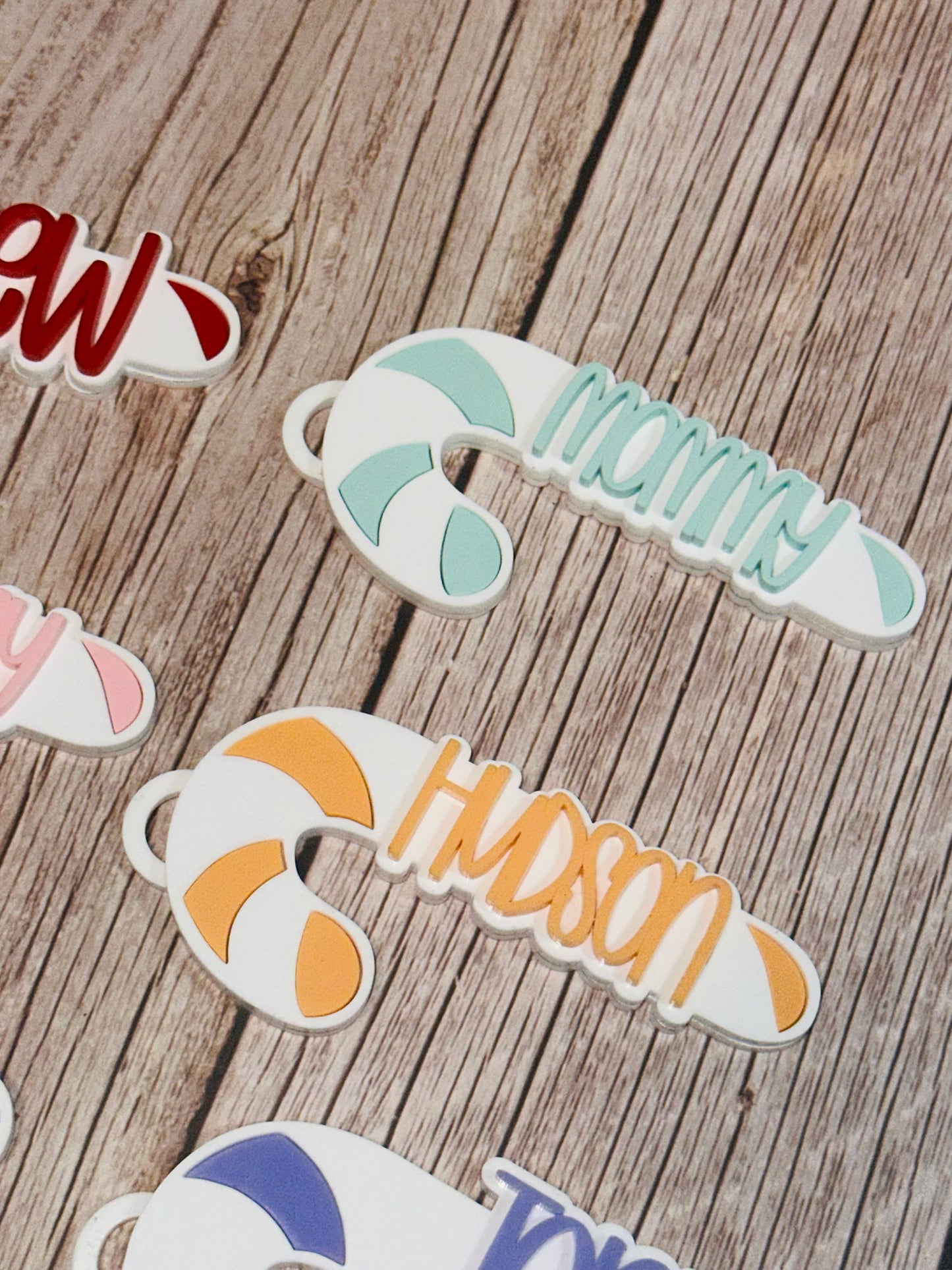 Candy cane acrylic name ornaments