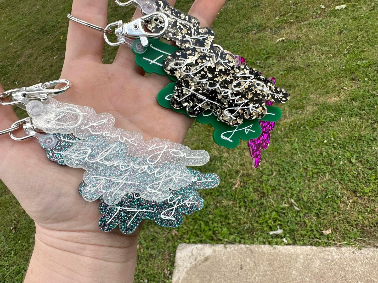 Handwritten acrylic keychains