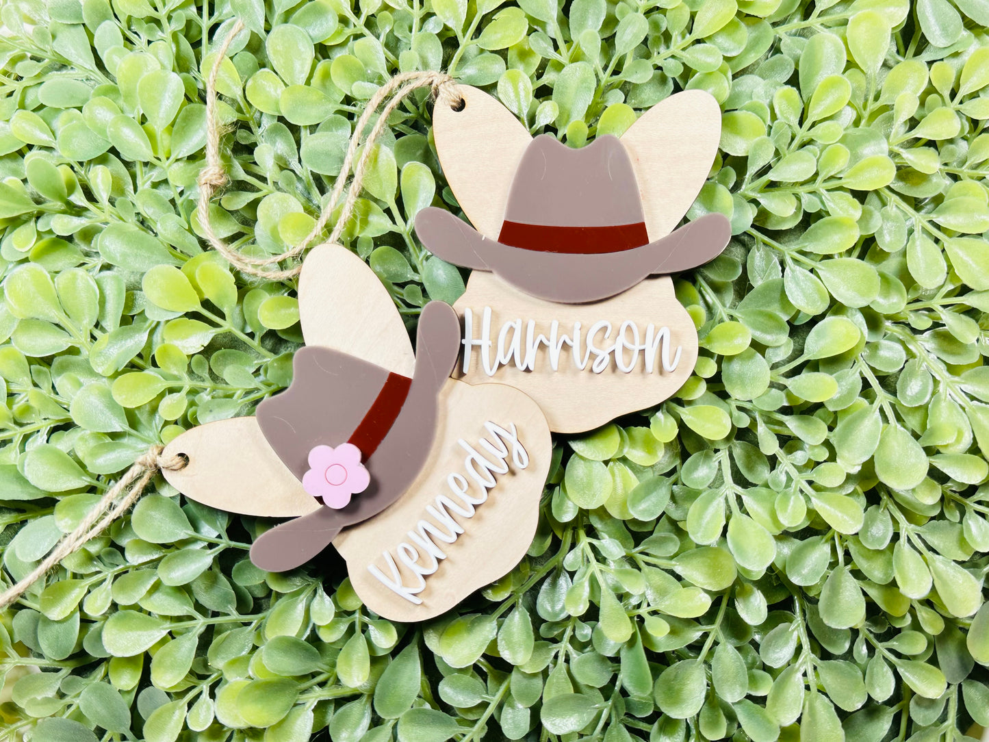 Cowboy hat Easter bunny tags