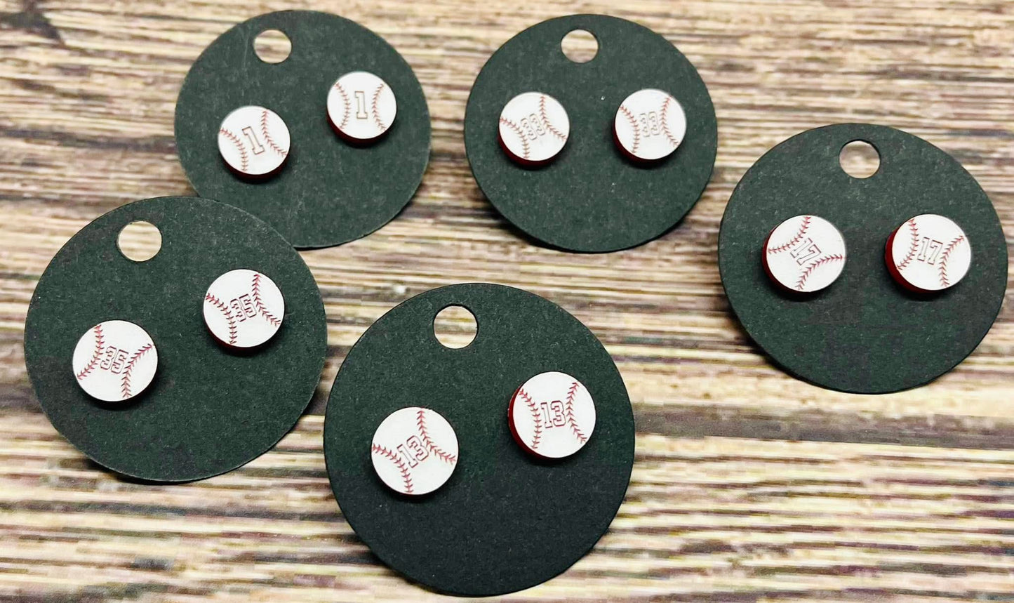 Baseball or softball stud earrings