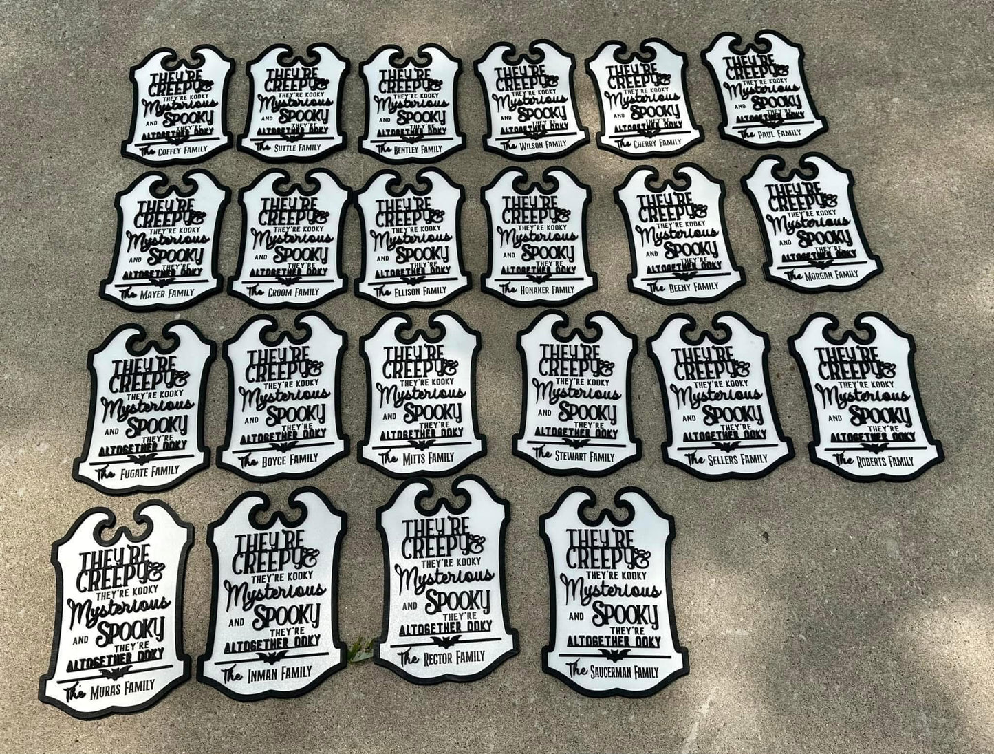 Addams family plaque