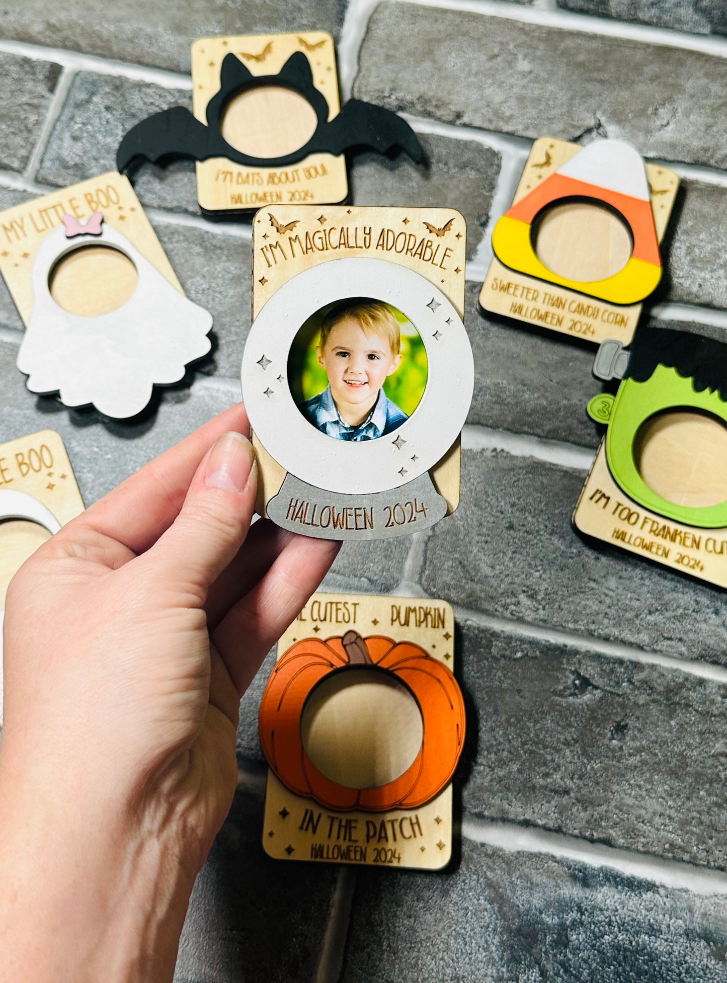 Halloween photo fridge magnets