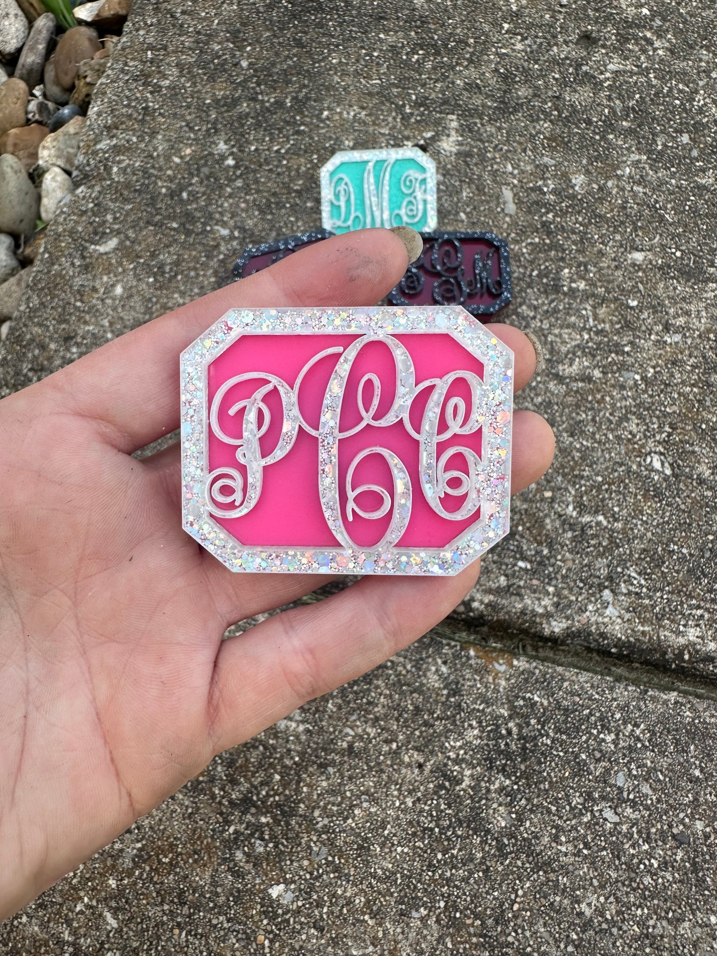 Monogram car vent clips
