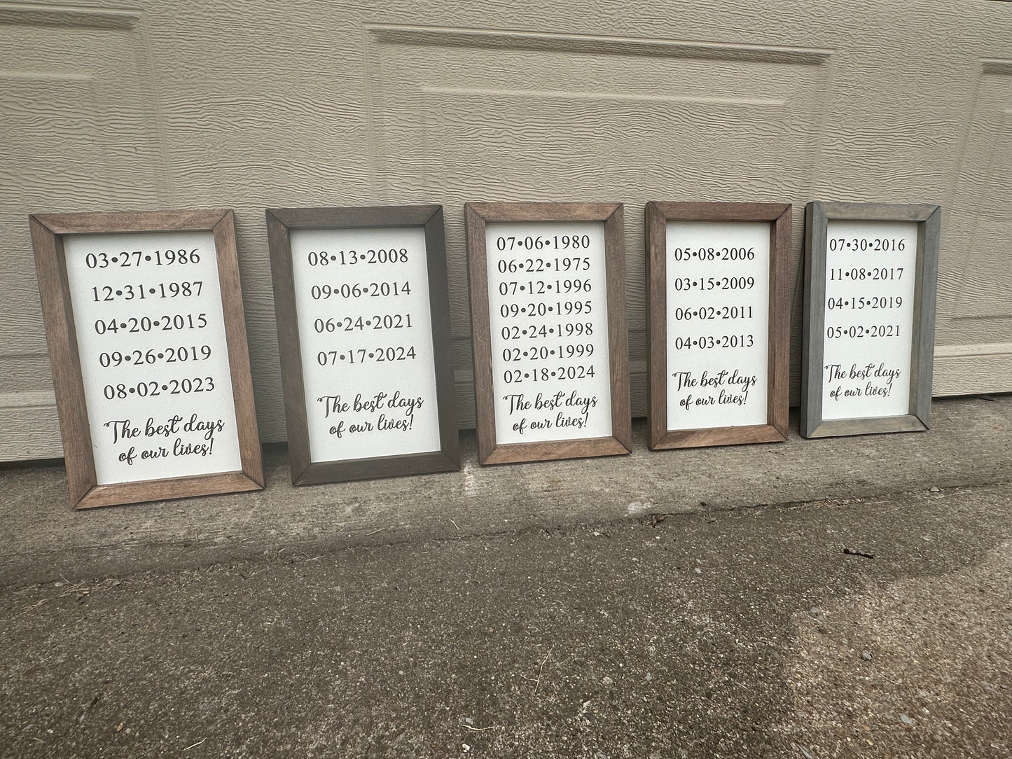 best days of our lives plaques