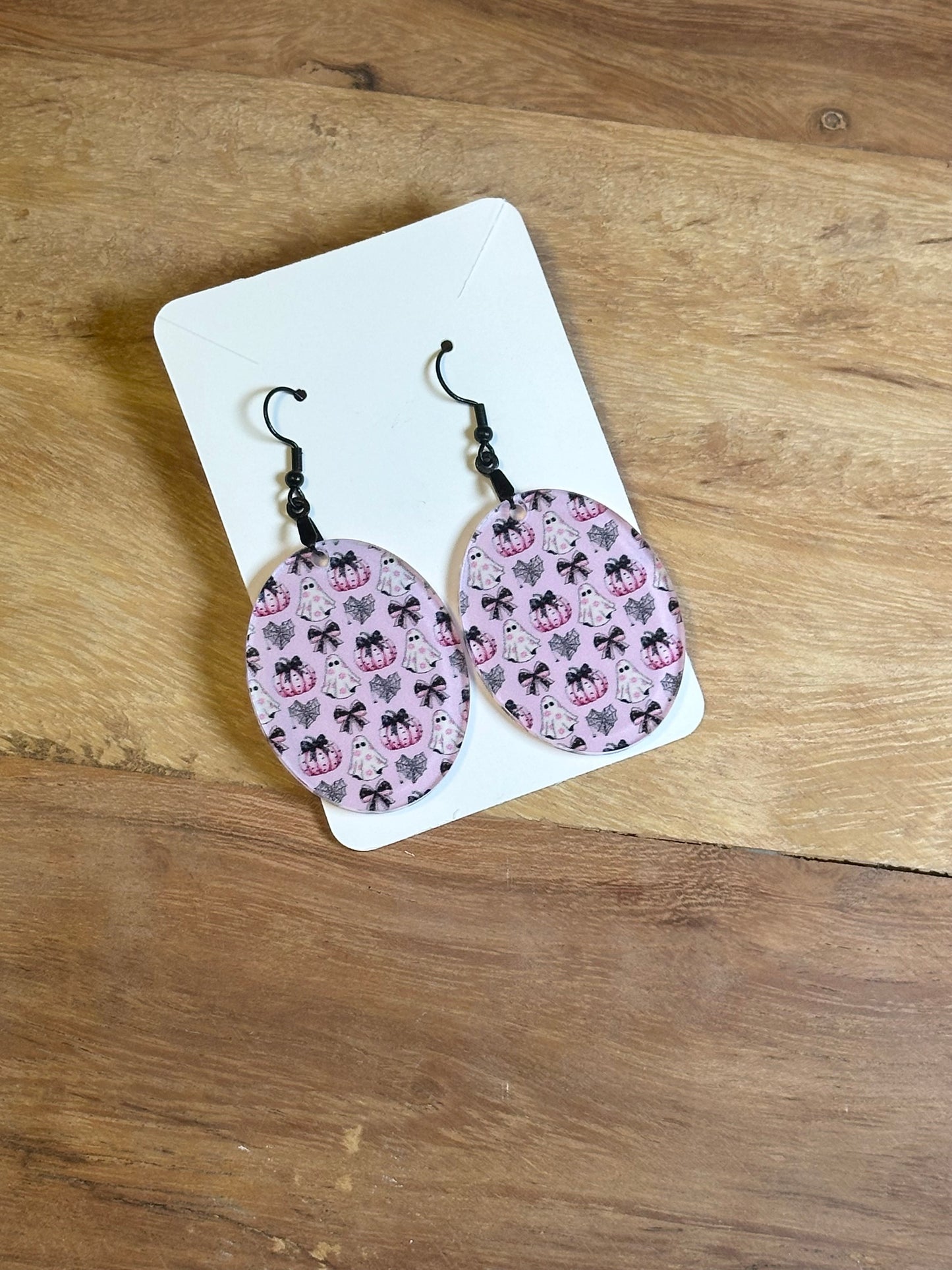 Halloween coquette bow dangle earrings