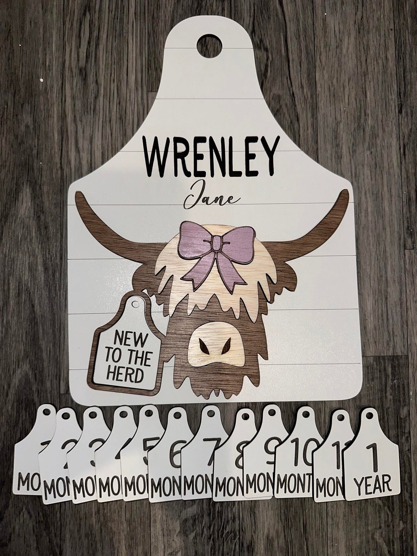 Highland cow interchangeable milestone