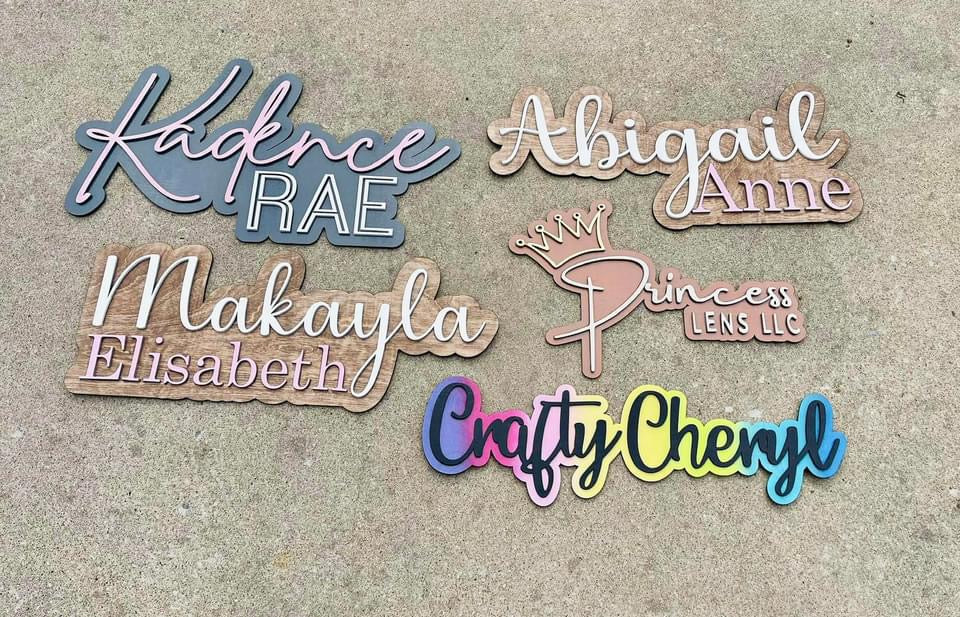 Offset name plaques