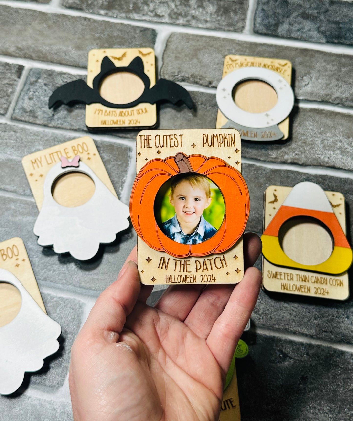 Halloween photo fridge magnets