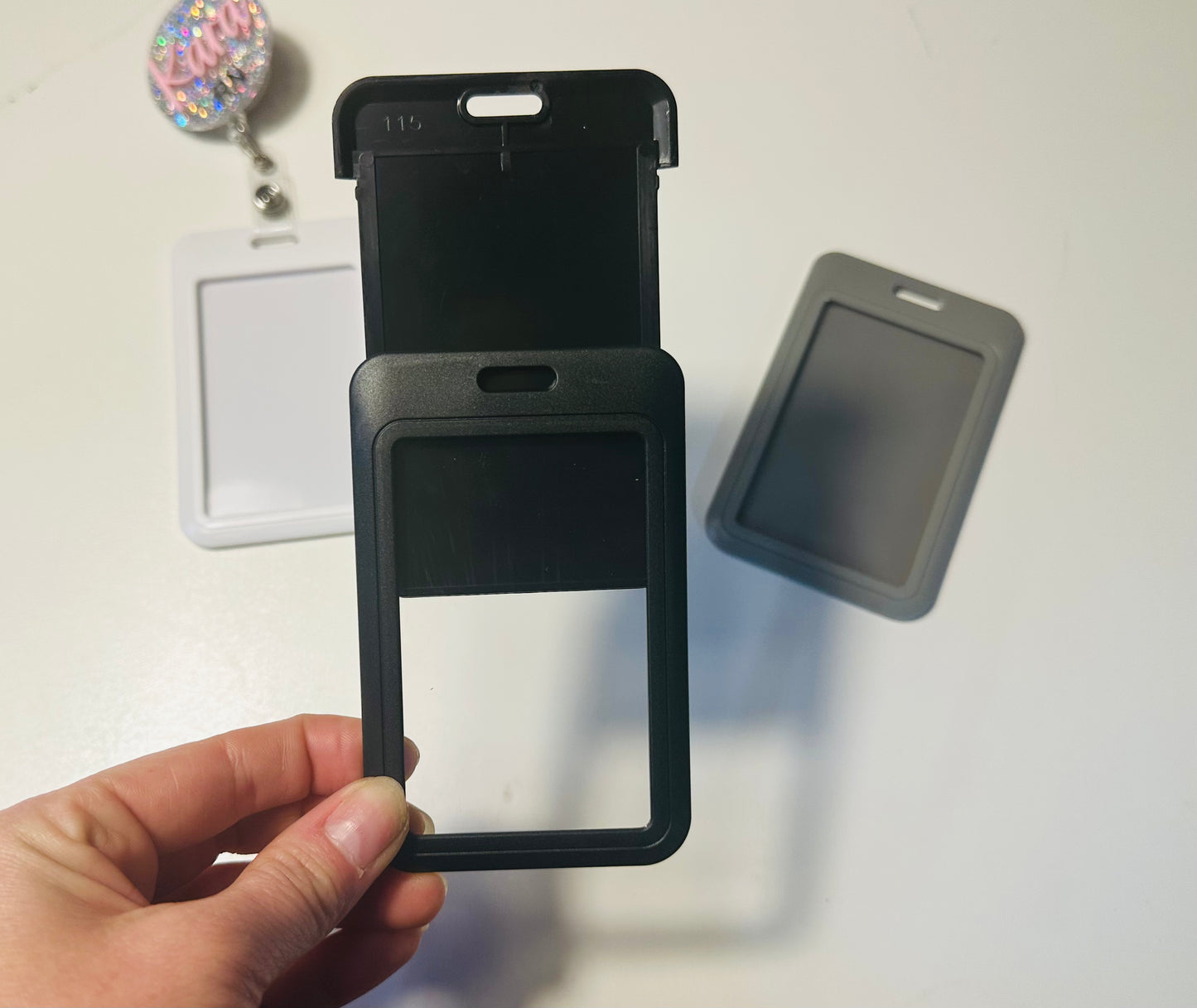 Sliding Card Cover — ID Name Badge Holder Pass