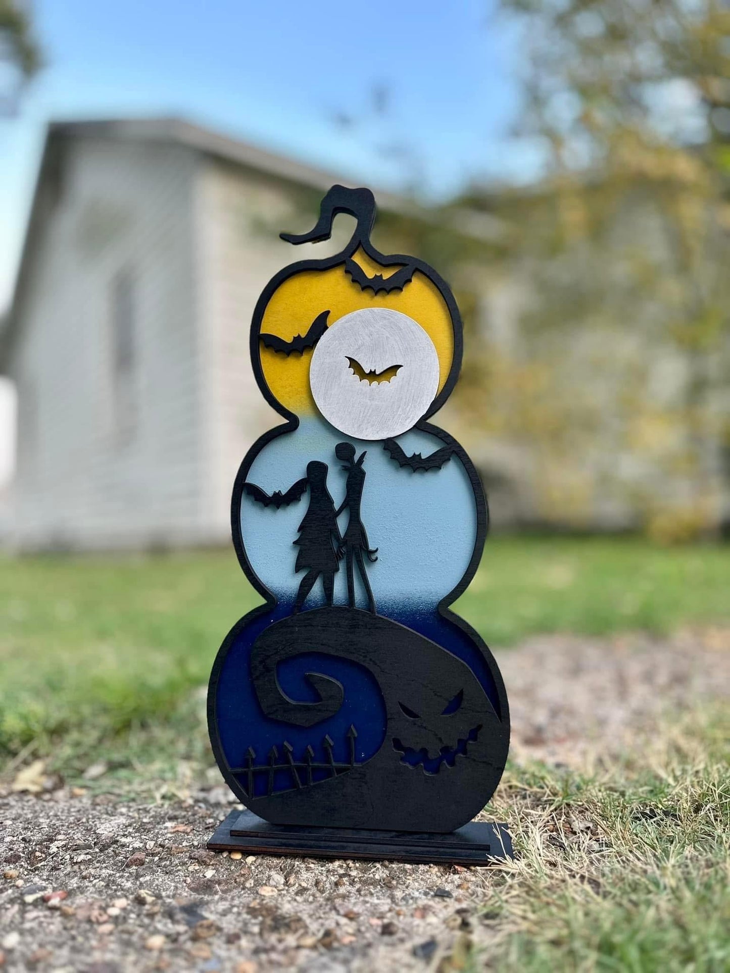 Halloween Themed stacked pumpkins