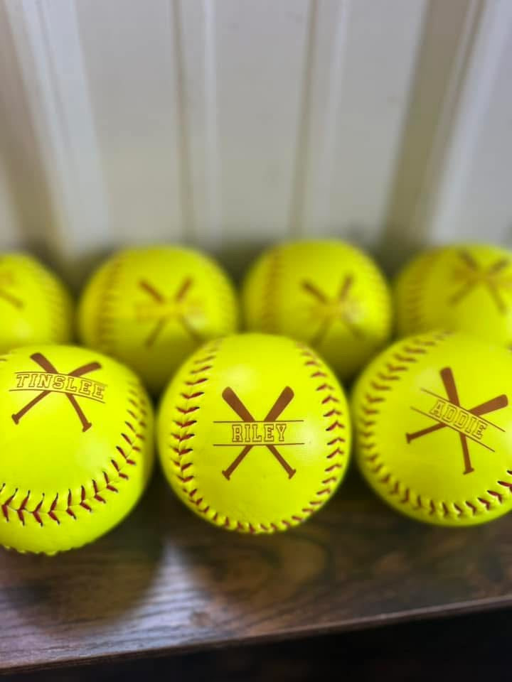 Laser engraved ⚾️ baseball & 🥎 softball