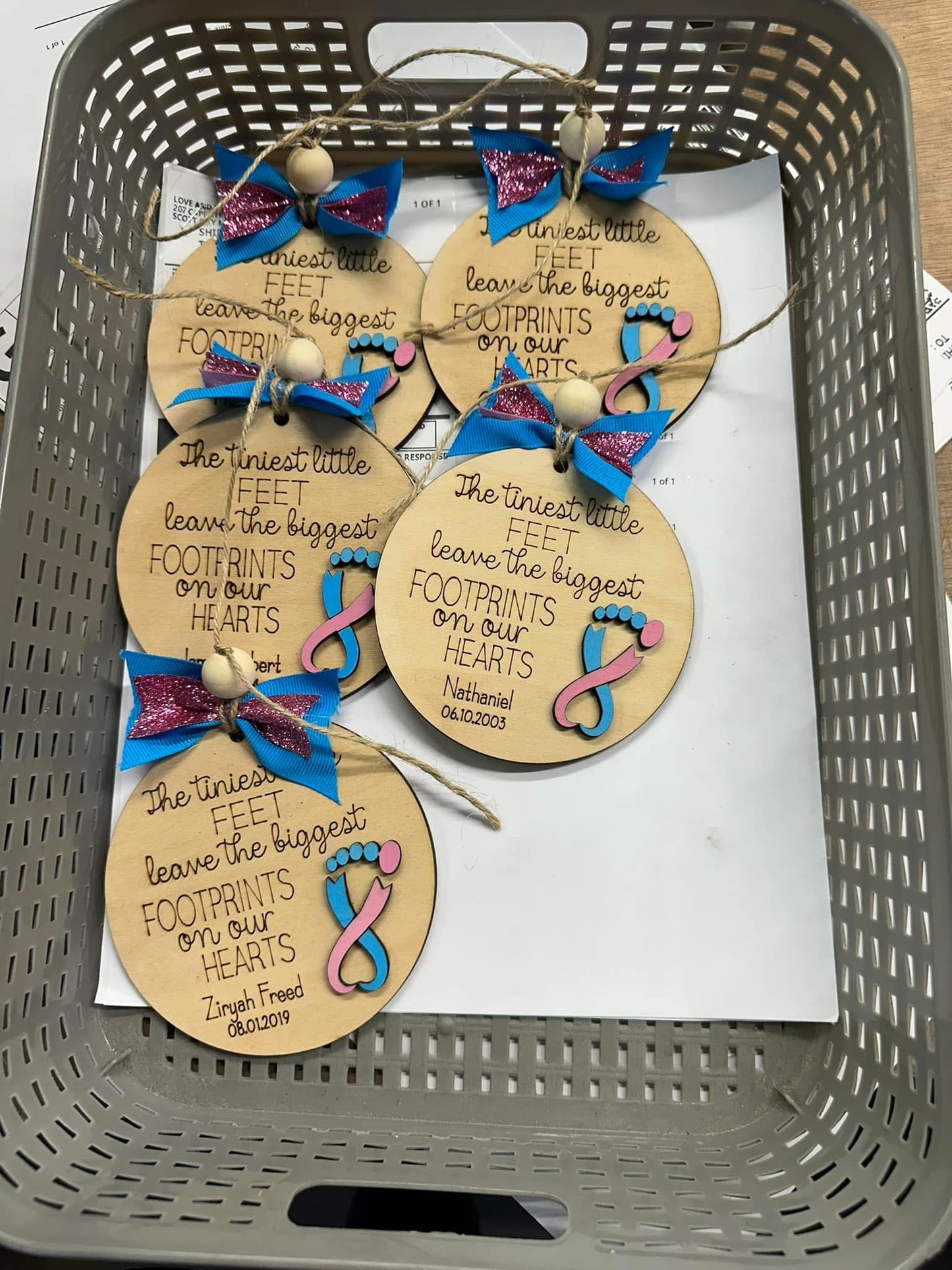 Infant loss memorial ornament