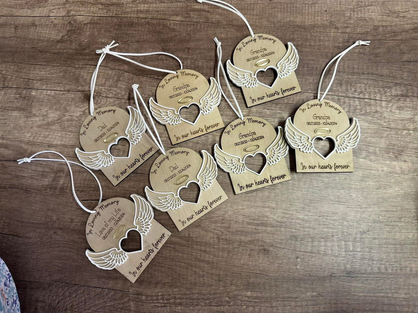Angel wing Photo memorial ornament