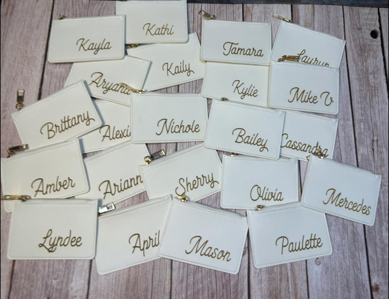 Slim White Faux leather card holder/coin purse