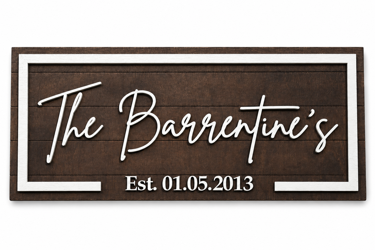 Personalized Wooden Family Name & Established Date Sign