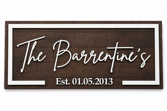 Personalized Wooden Family Name & Established Date Sign