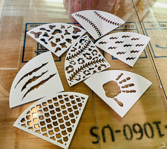 Shirt sleeve bleaching stencils