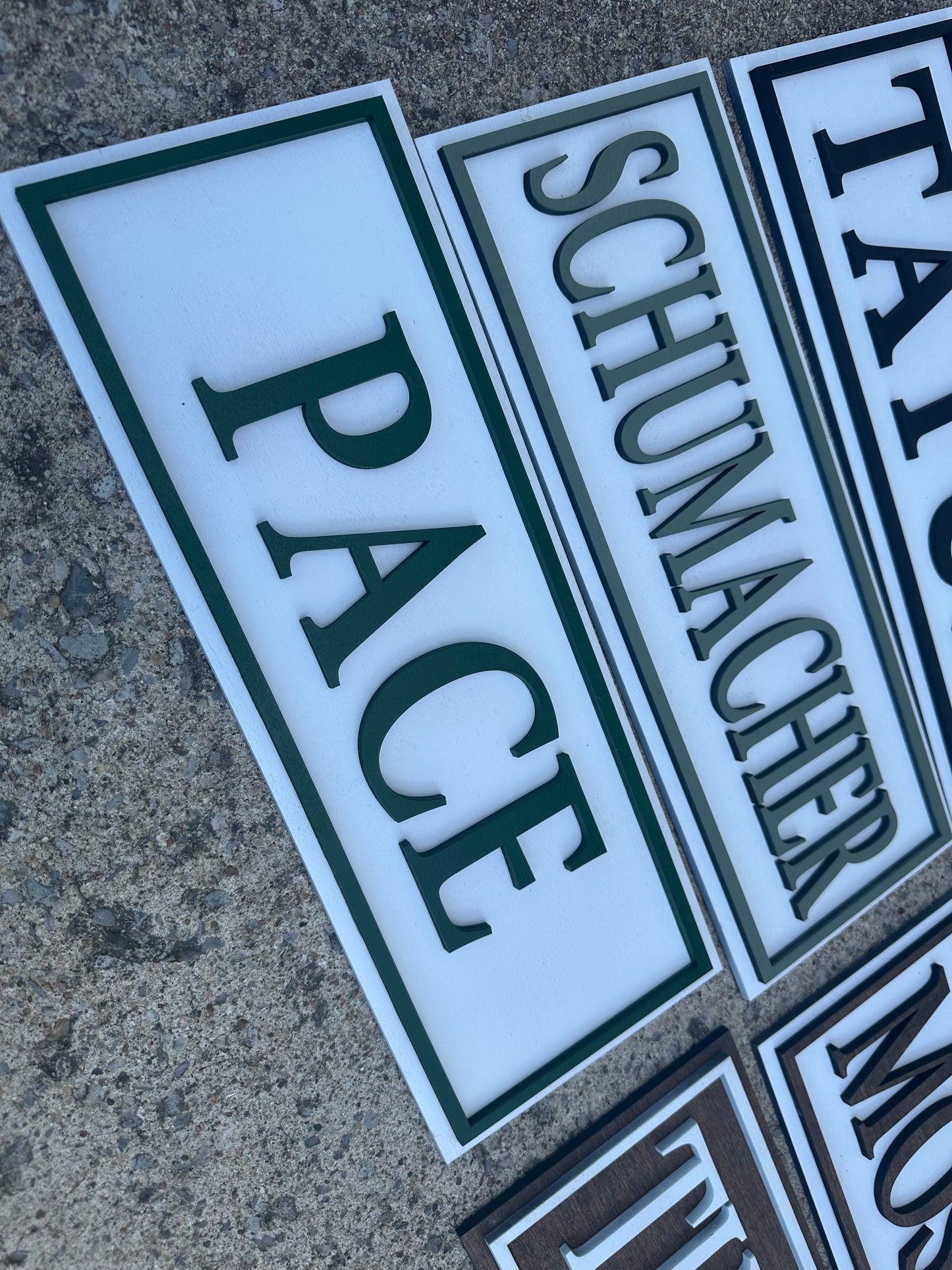 Street sign style name plaque