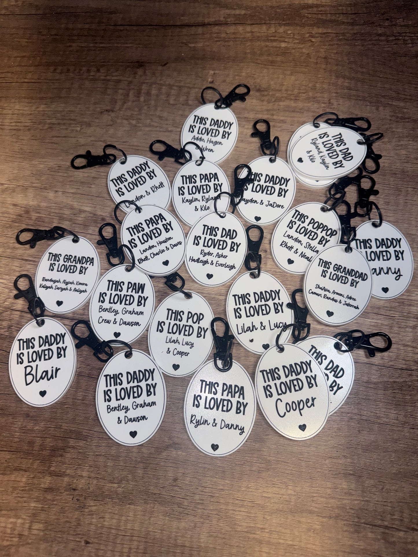 oval acrylic keychain's for Father's Day