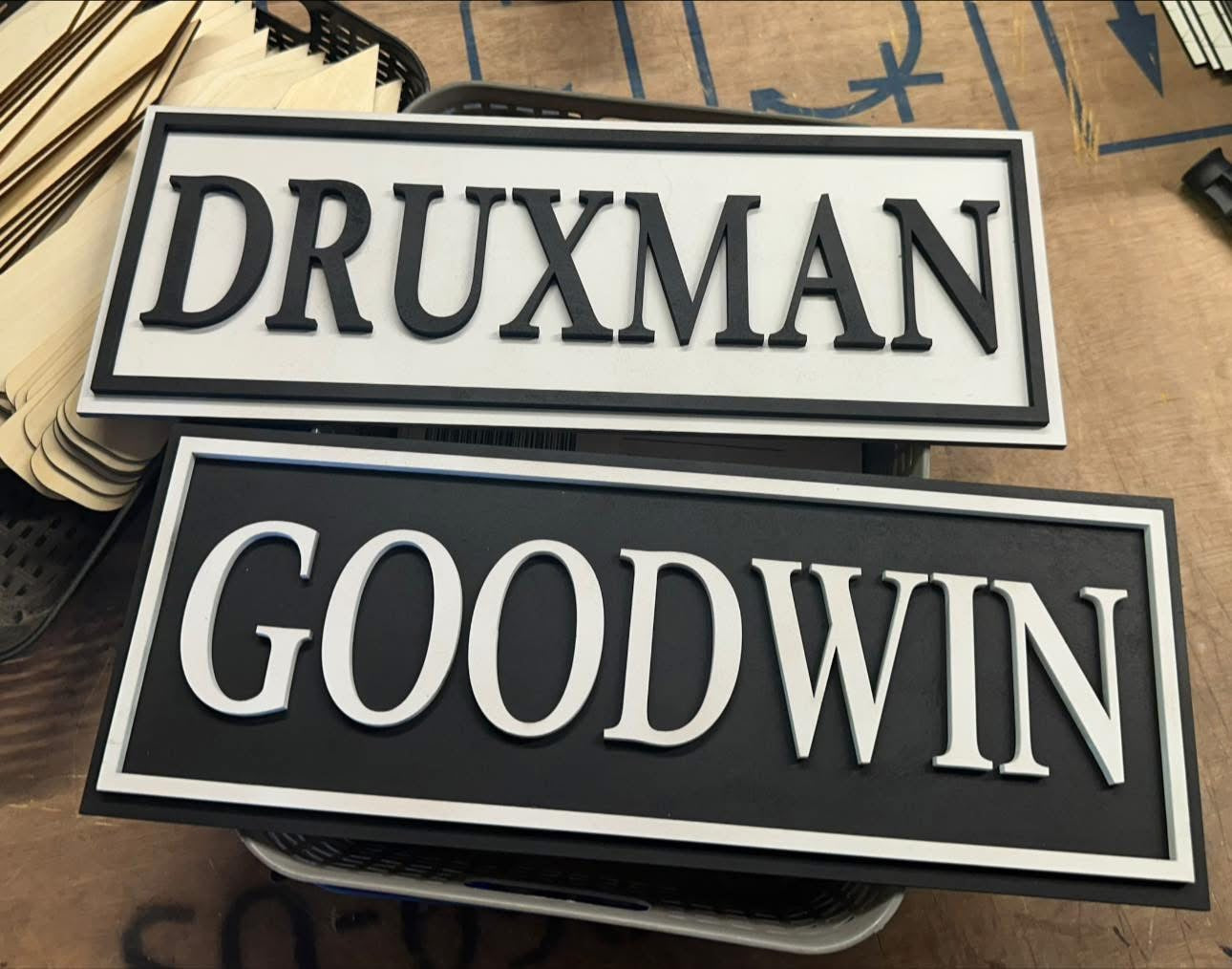 Street sign style name plaque