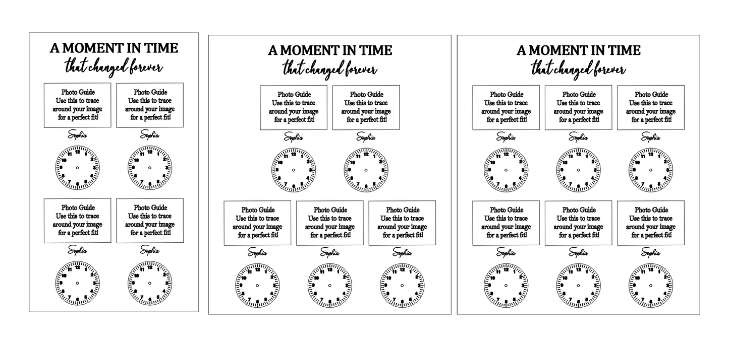 A moment in time clock plaques